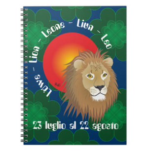 Leone 23 luglio al 22 agosto Taccuino Spiral Notebook