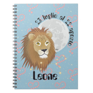 Leone 23 luglio al 22 agosto Taccuino Spiral Notebook