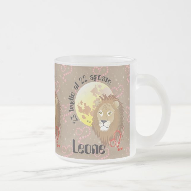 Leone 23 luglio al 22 agosto Tazze Frosted Glass Coffee Mug (Right)