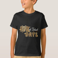 Leopard 100 Days Of School Funny Kids Teachers Gir