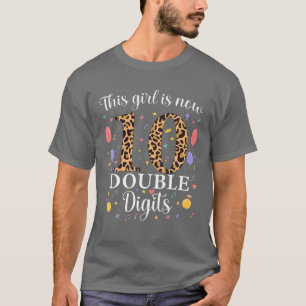 Leopard 10Th Birthday Tee This Girl Is Now 10 Doub