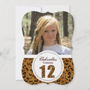 Leopard 12th Birthday: Picture:Party Invitation