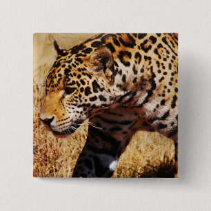 Leopard 15 Cm Square Badge