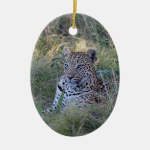 LEOPARD 28 BOTSWANA CERAMIC TREE DECORATION