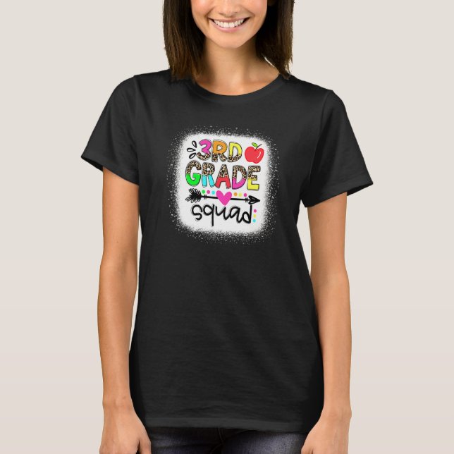 Leopard 3rd Grade Squad  Teacher First Day Of Scho T-Shirt (Front)