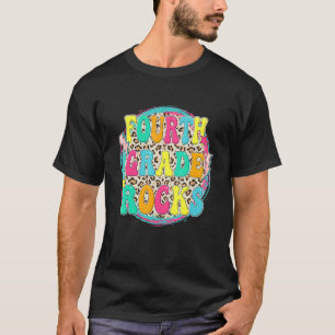 Leopard 4th Grade Rocks Student First Day Of Schoo T-Shirt