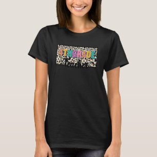 Leopard 4th Grade Teacher Appreciation Back To Sch T-Shirt