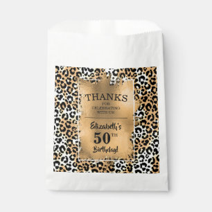 Leopard 50th Birthday Party Favour Bags