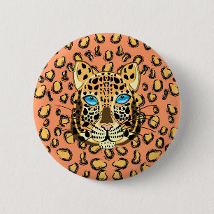 Leopard 6 Cm Round Badge