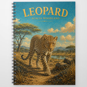 Leopard Acacia Woodland Watercolor GeoSaga Notebook