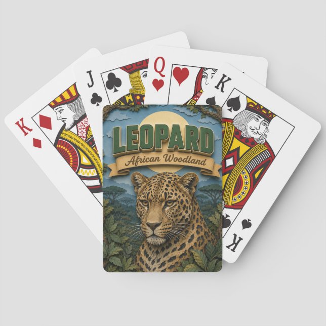 Leopard African Woodland POPCUT Playing Cards (Back)