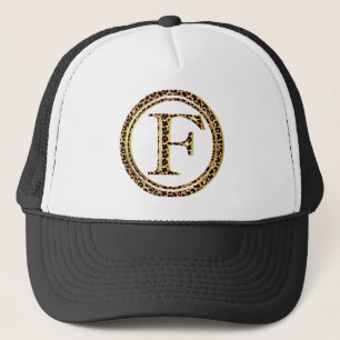 leopard alphabet F Trucker Hat