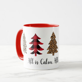 Leopard and Buffalo Plaid Christmas Mug