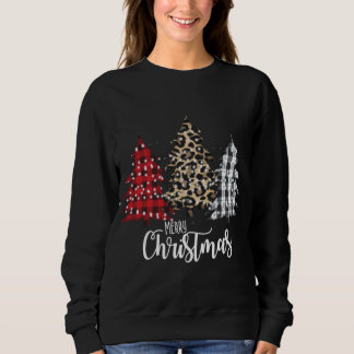 Leopard and Buffalo Plaid Vintage Country Christma Sweatshirt