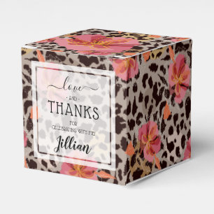 Leopard and Floral Print Pattern Favour Box