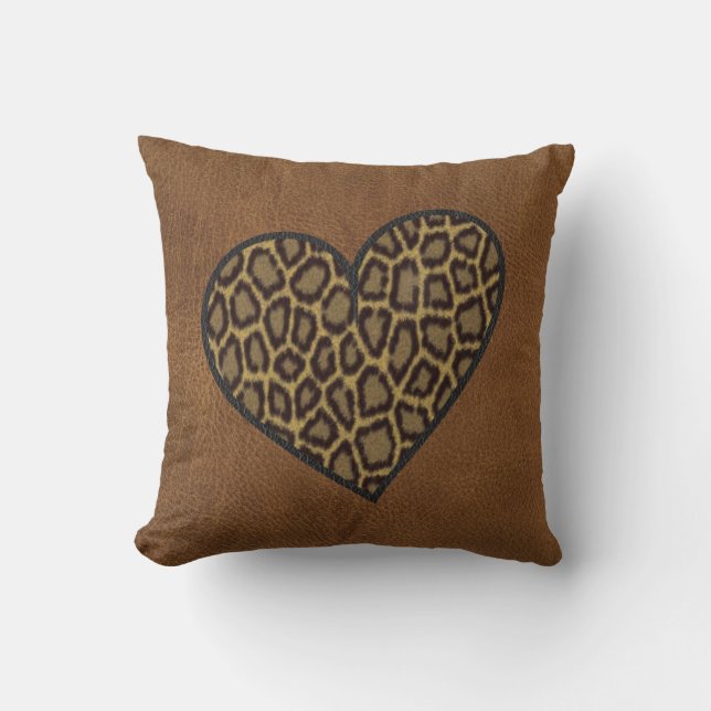 Leopard and Leather pillow (Front)