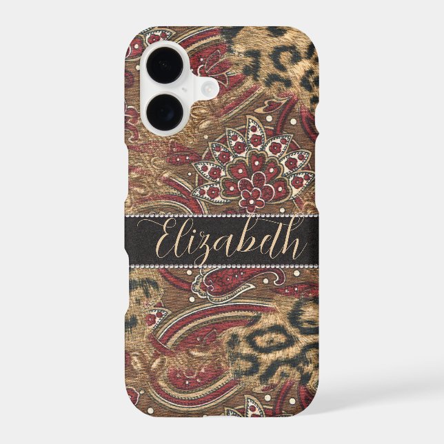 Leopard and Paisley Pattern Print to Personalise (Back)