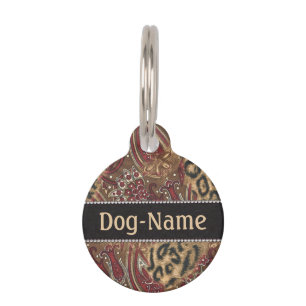 Leopard and Paisley to Personalise Pet Tag