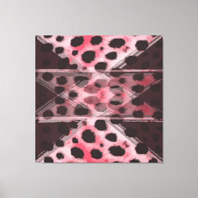 Leopard and Plum Abstract Canvas Print (Front)
