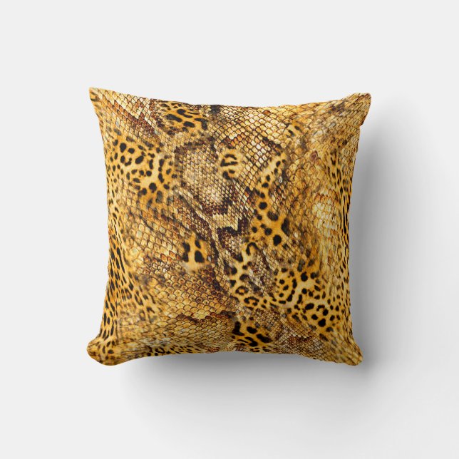 Leopard and snake pattern cushion (Front)
