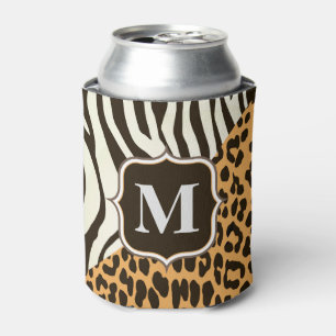 Leopard and Zebra Can Cooler