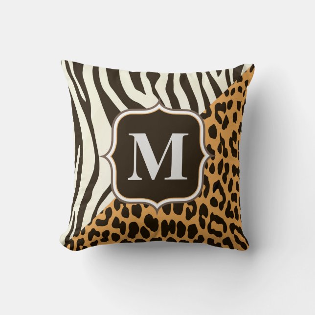 Leopard and Zebra Cushion (Front)
