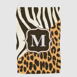 Leopard and Zebra Golf Towel