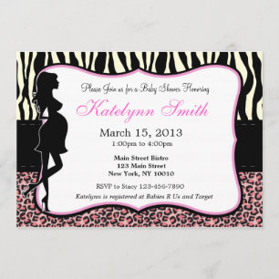 Leopard and Zebra Print  Baby Shower Invitation