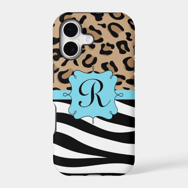 Leopard and Zebra Print Personalised Monogram (Back)