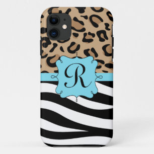 Leopard and Zebra Print Personalised Monogram Case-Mate iPhone Case
