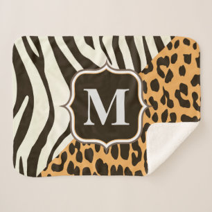 Leopard and Zebra Sherpa Blanket
