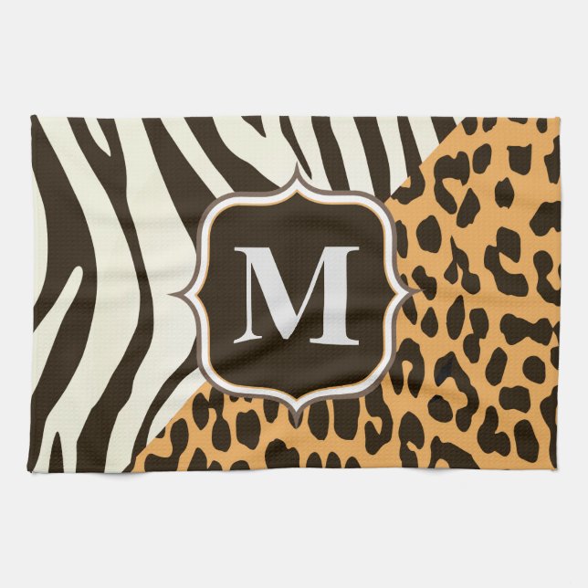 Leopard and Zebra Tea Towel (Horizontal)