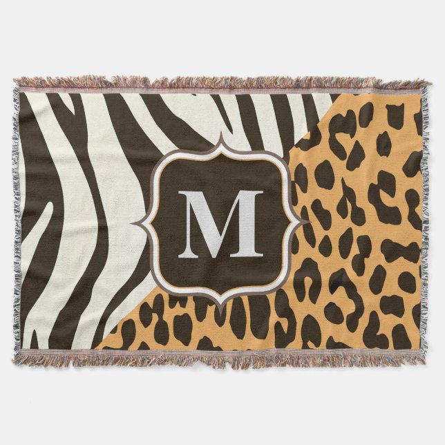 Leopard and Zebra Throw Blanket (Front)