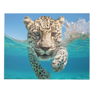 Leopard Animal Fun Nature Playing Water Notepad