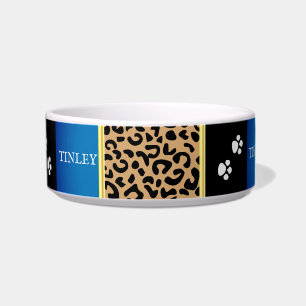 Leopard Animal Pattern with Black and Pink Bowl