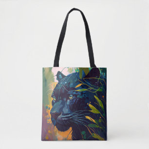 Leopard Animal Portrait Painting Wildlife Outdoors Tote Bag
