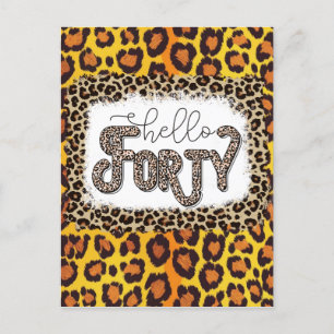Leopard Animal Print 40th Birthday Card  Stylish 