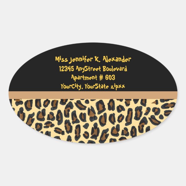 Leopard Animal Print Address Labels (Front)