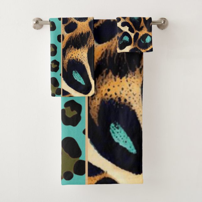 LEOPARD Animal Print - Bath Towel Set (Insitu)