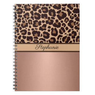 Leopard Animal Print Cheetah Rose Gold Trendy chic Notebook