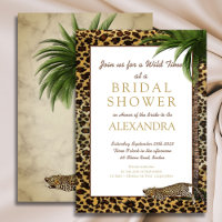Leopard Animal Print Elegant Palm Bridal Shower