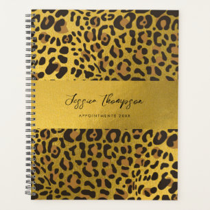 Leopard Animal Print Gold Foil Appointment Book Planner