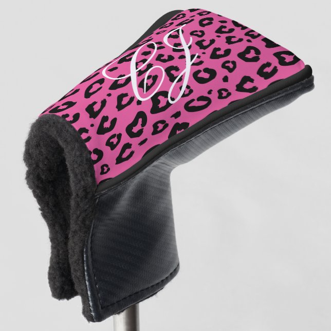 Leopard animal print golf accessory gift for her head cover (3/4 Front)