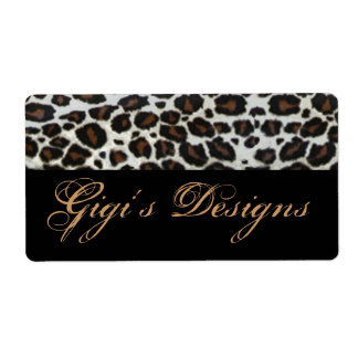 Leopard animal print handmade labels