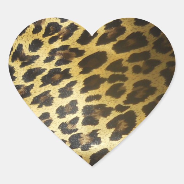 Leopard Animal print Heart Sticker (Front)