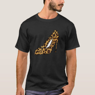 Leopard Animal Print High Heels Women Stiletto T-Shirt