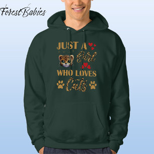 Leopard Animal Print Just a Girl Who Loves Cats 🐆 Hoodie