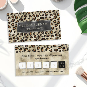 Leopard Animal Print Makeup Artist Loyalty Card