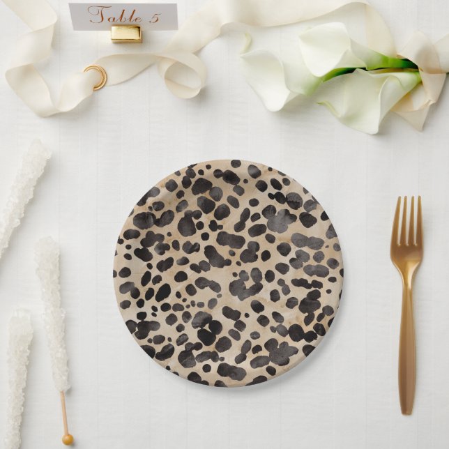 Leopard Animal Print Modern Bridal Shower  Paper Plate (Wedding)