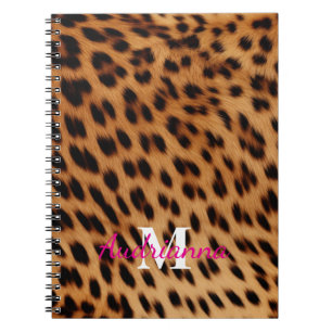Leopard Animal Print Monogram Notebook